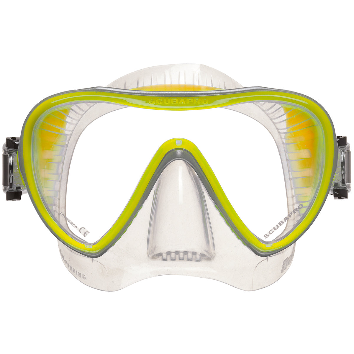Scubapro SYNERGY TWIN Tauchmaske – Mit TruFit-Technologie, Dual-Linsen, Schwarz-gelb, Leicht & Faltbar